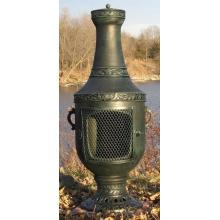 The Blue Rooster Venetian Style Cast Aluminum Chiminea With Natural Gas Conversion Kit - Antique Green