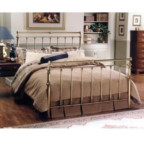 Hillsdale Charleston Antique Brass Sleigh Bed Set With Frame - Queen - 186BQR
