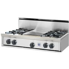 BlueStar RGTNB Series 36 Inch Natural Gas Rangetop Style Cooktop With 12 Inch Griddle