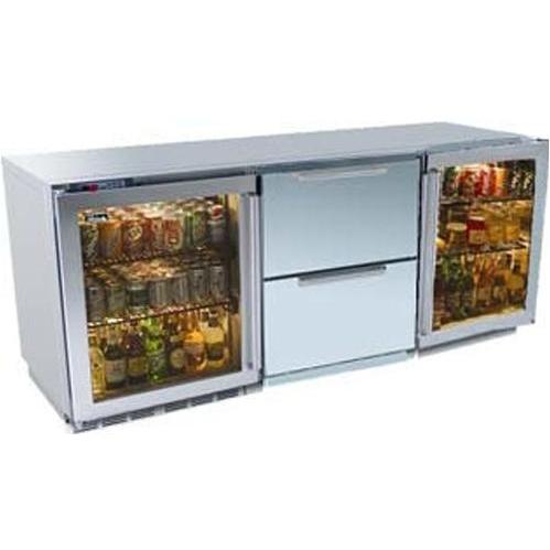 Perlick Outdoor Triple Refrigerator With Stainless Glass Door, Stainless Drawers, And Stainless Glass Door