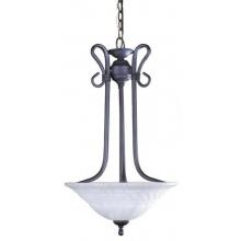 Iron Works Collection Hanging Globe Light Fixture In Rust Finish - 3 Bulbs