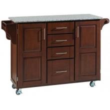 Home Styles Large Kitchen Cart With Granite Top - Salt & Pepper/Medium Cherry