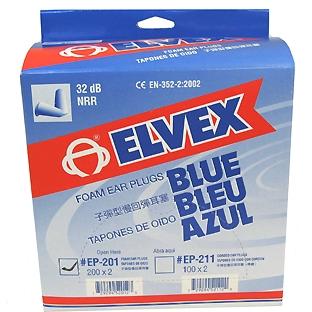 Elvex Blue Uncord Plugs 32NRR (Per 200)