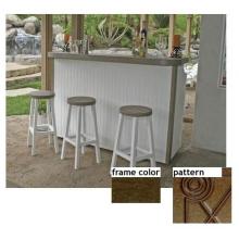 Eagle One Recycled Plastic Huntington Big Bar Set - 3 Bar Stools - Diamond Pattern Brown