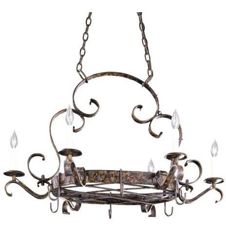 Country Harmony Collection Chandelier In Oxide Bronze Finish - 6 Bulbs