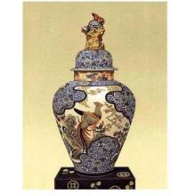 Oriental Blue Vase I Poster Print