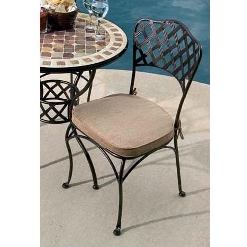 Alfresco Home Basketweave Outdoor Bistro Side Chair With Cushion - Set Of 2