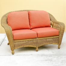 North Cape Port Royal Resin Wicker Love Seat - Walnut