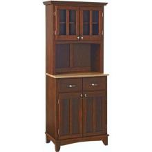 Home Styles Small Buffet Server & Hutch With Wood Top - Natural/Medium Cherry