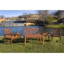 Eden Outdoor Living Parquet Keruing Wood Sitting Area