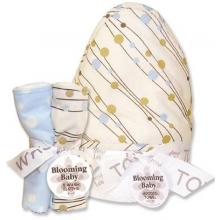 Winterberry Blue Hooded Towel & Wash Cloth Bouquet Set