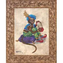 Monkey With Concertina Poster Print