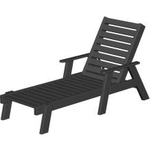 Poly-Wood Recycled Plastic Wood Captain Chaise Lounge With Arms