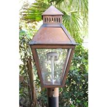 Gas Light America 420CSU Baltimore Copper Propane Gas Light With Open Flame Burner And Solid Top For Post Mount