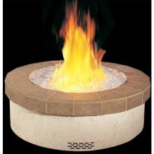 Peterson Outdoor Campfyre 34 Inch Propane Gas Manual Safety Pilot Fire Pit Package With Terracotta Tile Ring And Black Glass