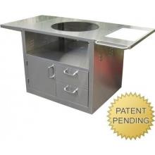 	BBQGuys Stainless Steel Grill Cart For Large Big Green Egg Ceramic Grills