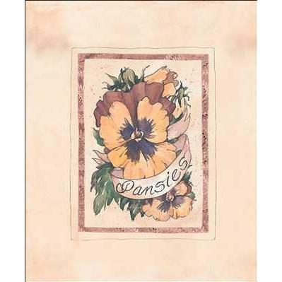 Vintage Pansies Poster Print