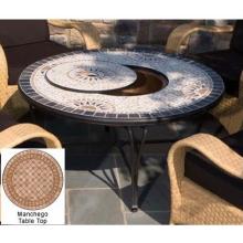 Alfresco Home Manchego Outdoor Lounge Table With Fire Pit And Beverage Center - 30 Inch Round