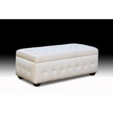 Diamond Sofa Zen Collection Bonded Leather Lift Top Tufted Storage Trunk - White