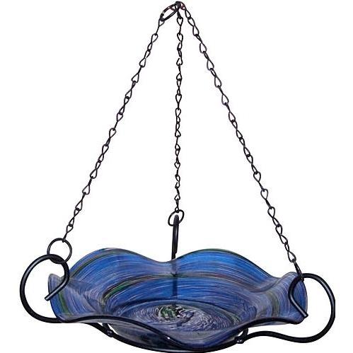 Alpine Glow In The Dark Hanging Birdbath- Blue