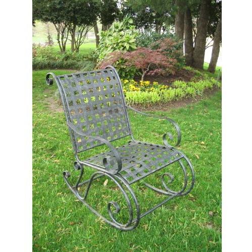 International Caravan Iron Scroll Rocker - Antique Black