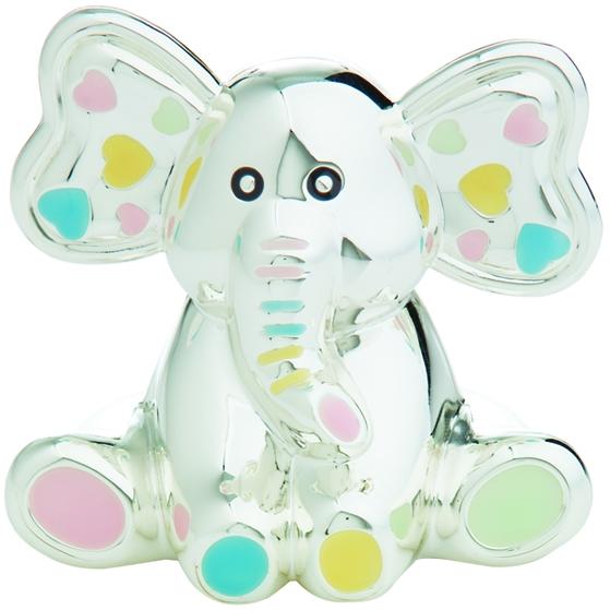 Elegant Baby Silver-Plated Keepsake Coin Bank - Baby Elephant