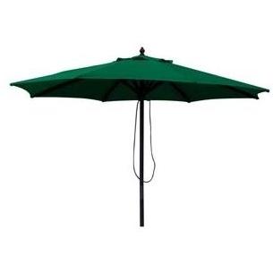 Wooden Market Umbrella 9 Foot - Green