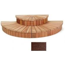 A&B Accessories Recycled Plastic Spa Steps: Two-Tier Sunburst 58 Inch Mahogany