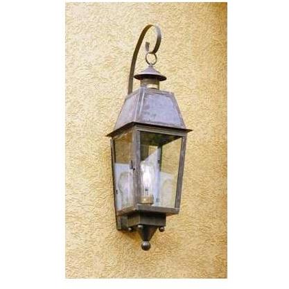 Gas Light America GL102 Paige Street Series Brass Natural Gas Light With Open Flame Burner On Wall Scroll Mount