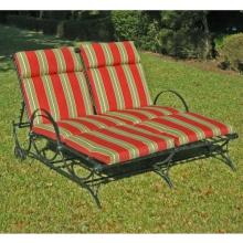 International Caravan Iron Double 3 Position Chaise Lounge - Antiqued Black