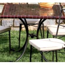 Alfresco Home Cognac 35.5 Inch Square Cafe Table (Top & Base) With Umbrella Hole