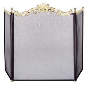 UniFlame 3 Fold Cast Solid Brass And Black Screen