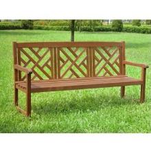 Eden Outdoor Living Parquet Keruing Wood Bench Triple