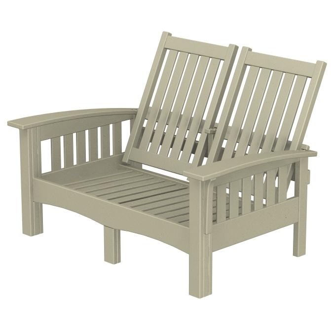 Poly-Wood Recycled Plastic Wood Mission Loveseat - Cushion Included