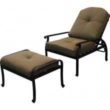 Darlee Elisabeth Adjustable Cast Aluminum Club Chair & Ottoman With Cushions