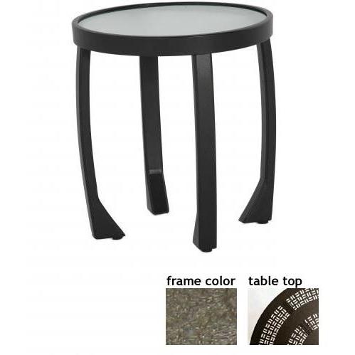 Tribeca 18 Inch Aluminum Round Side Table - Aluminum Partial Pattern With Scavo Bronze Frame Picture