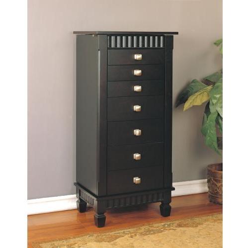 Ring Skirts - Powell Furniture - Contemporary Merlot Jewelry Armoire - 383-316