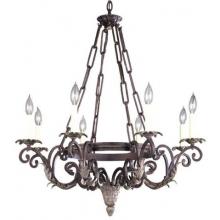 Mystic Rhythm Collection Chandelier In Cracked Bronze With Silver Finish - 8 Bulbs