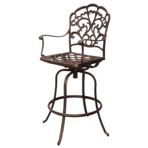Darlee Catalina Cast Aluminum Swivel Bar Stool With Cushion