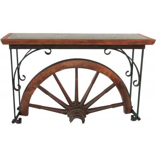 Groovy Stuff Teak Wood Winchester Console Table With Glass Top - TF-668