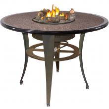 Peterson Outdoor Campfyre 54 Inch Natural Gas Manual Safety Pilot Granite Fire Pit Table With Campfyre Logs - Bar Height