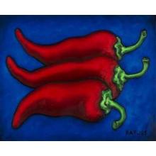 Three Chilli Peppers Poster Print