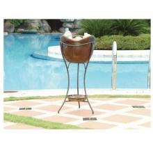 Alfresco Home Olas Outdoor Beverage Cooler With Shelf And Stand - Latte
