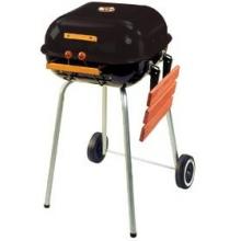 Meco Charcoal Grills - 4101 Charcoal BBQ Grill With Fold Down Right Side Table - Black