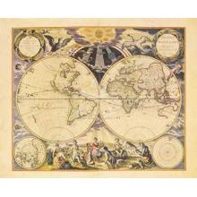 New World Map, 1676 Poster Print