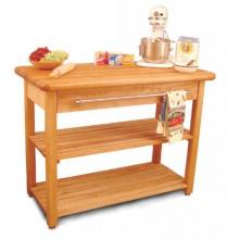 French Country Table W/ Large Drawer/2 Shelves