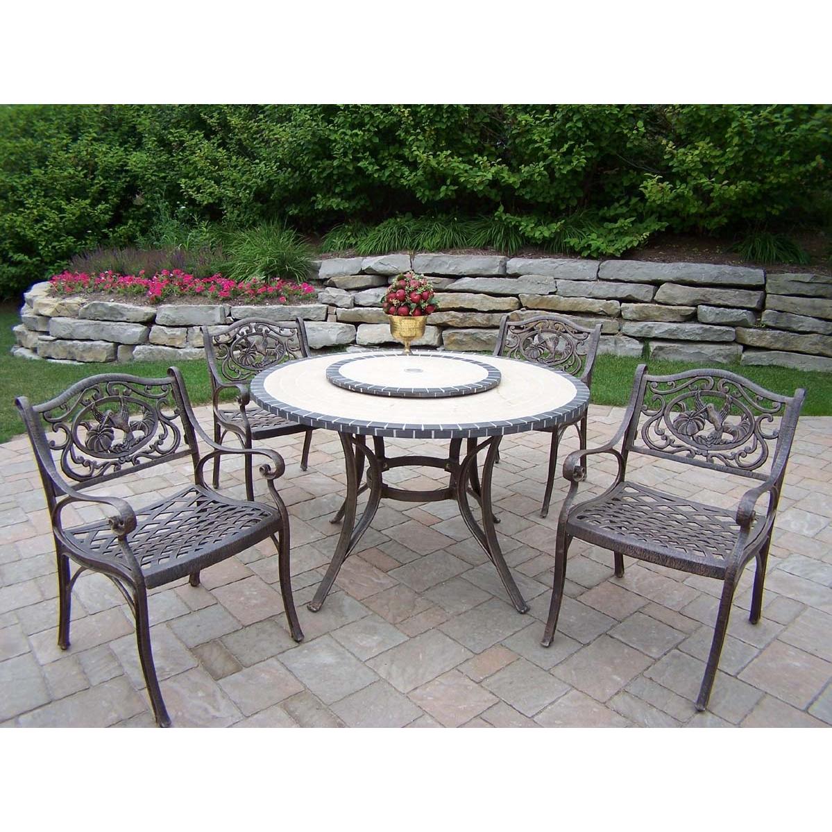 Oakland Living Stone Art Hummingbird 5 Piece Dining Set - 48 Inch