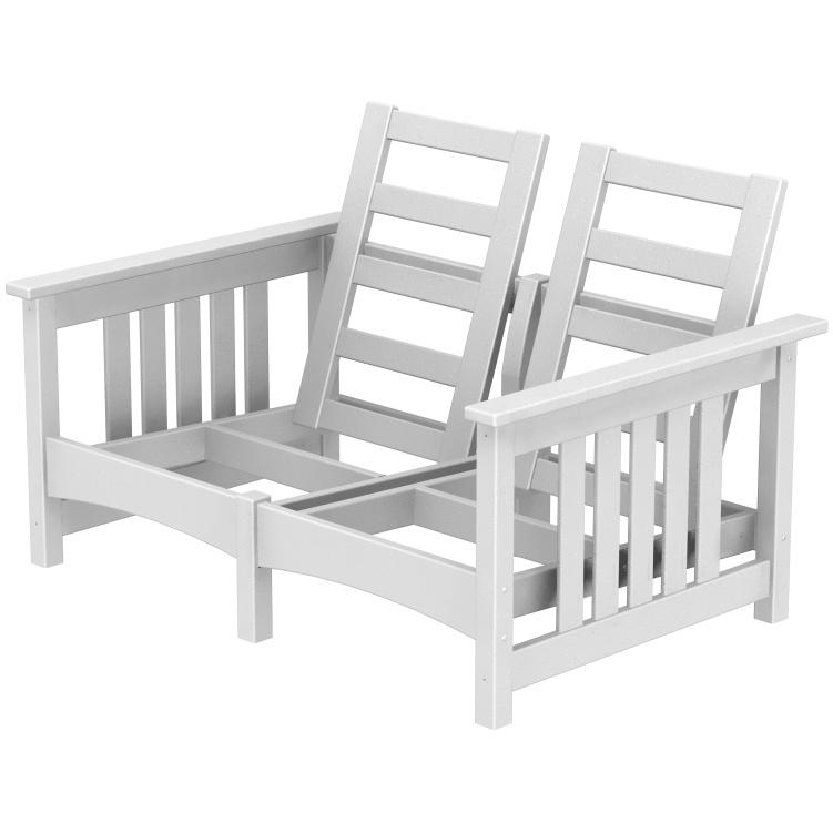 Poly-Wood Recycled Plastic Wood Club Mission Loveseat - Cushion Included