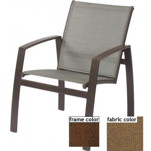 Suncoast Vision Sling Hi-Back Dining Chair - Cabernet Frame And Raku Fabric