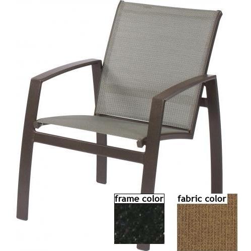 Suncoast Vision Sling Hi-Back Dining Chair - Ebony Frame And Raku Fabric